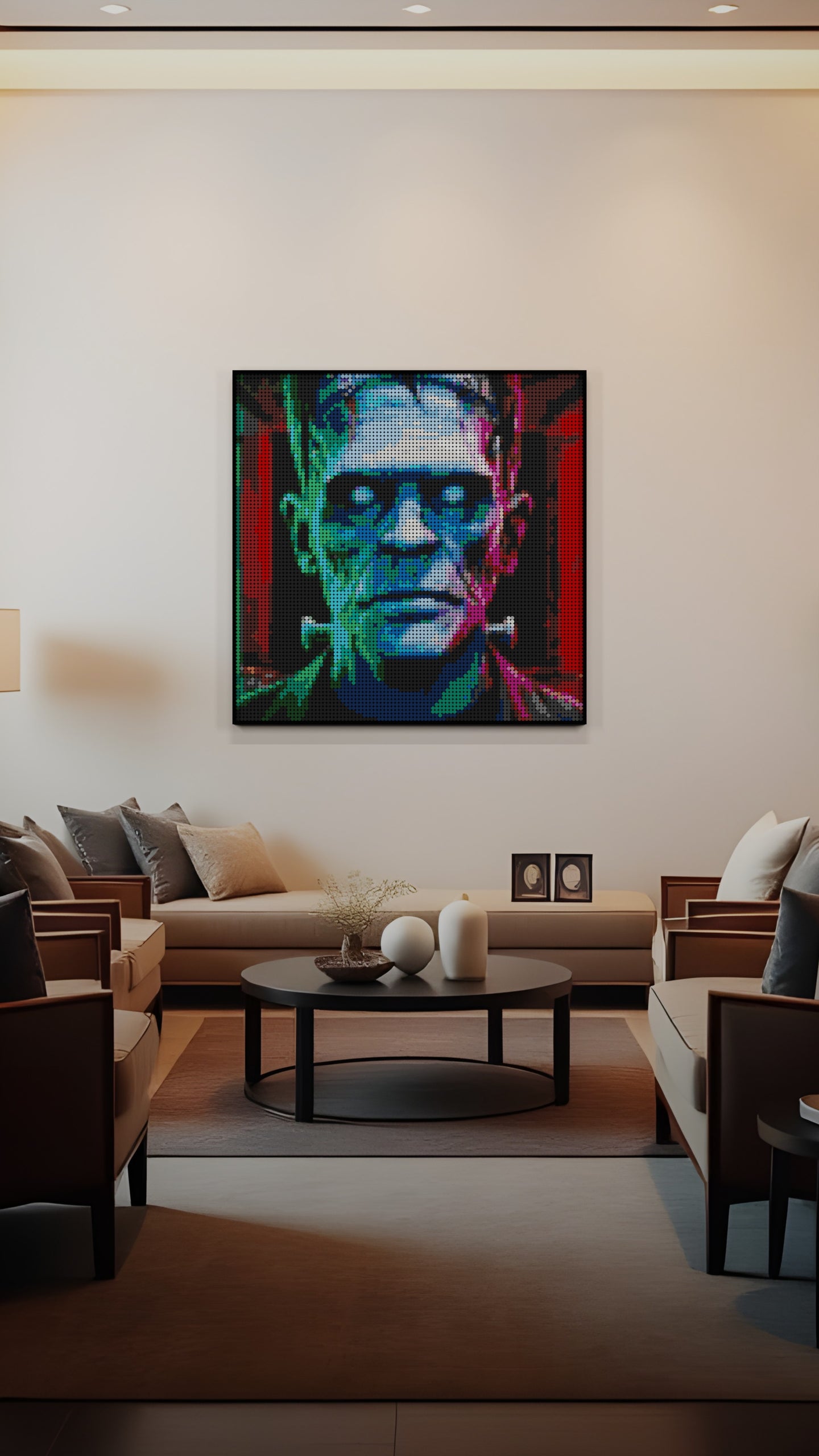 The Creation LEGO® Style mosaic pixel art design for display